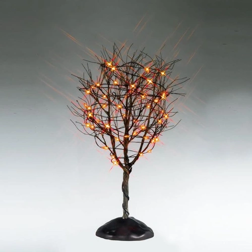 Lemax 9 in. Dry Tree With Orange Lights -PREORDER FOR 2025