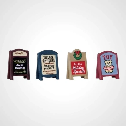 Lemax Village Signs, Set of 4 