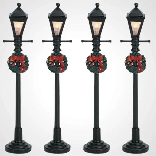 Lemax Gas Lantern Street Lamp, Set of 4