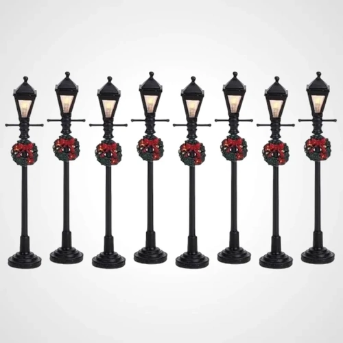 Lemax Gas Lantern Street Lamp, Set of 8