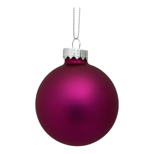 80mm Hot Pink Matte Glass Bauble