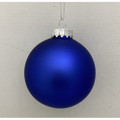 80mm Cobalt Matte Glass Bauble