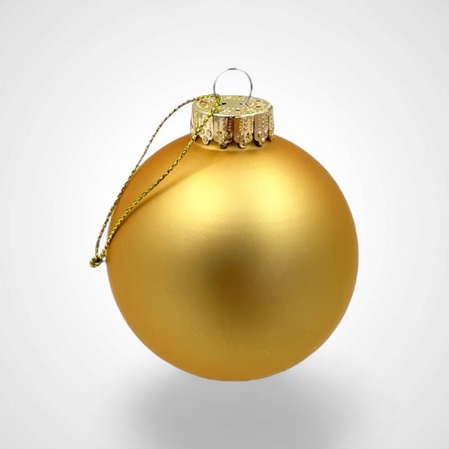 80mm Gold Matte Glass Bauble