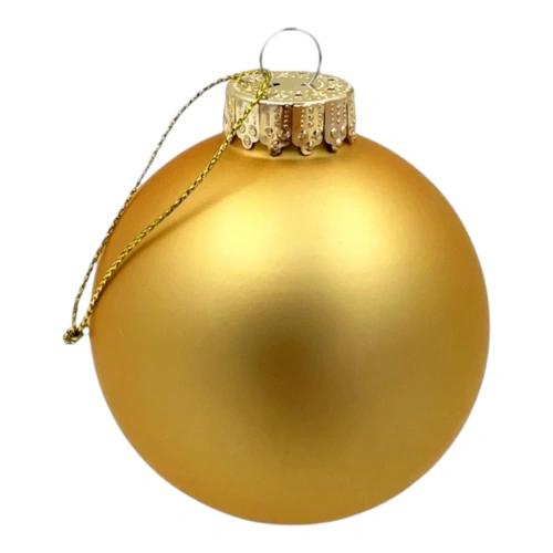 80mm Gold Matte Glass Bauble