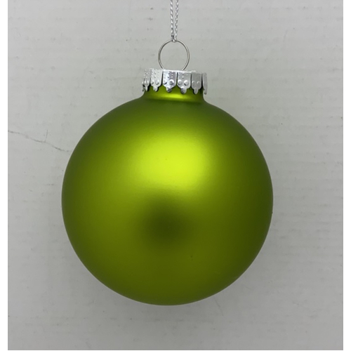 80mm Green Apple Matte Glass Bauble