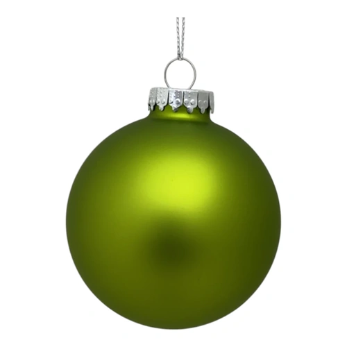 80mm Green Apple Matte Glass Bauble