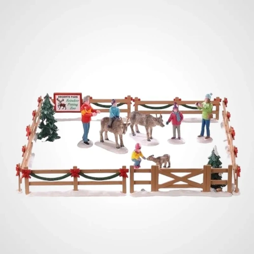 Lemax Reindeer Petting Zoo, Set of 17