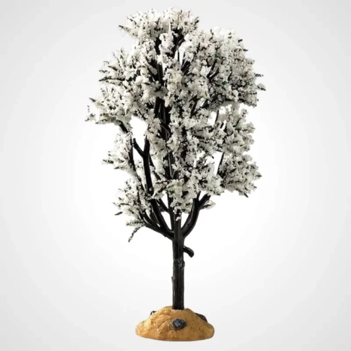 Lemax 5 in. White Hawthorne Tree