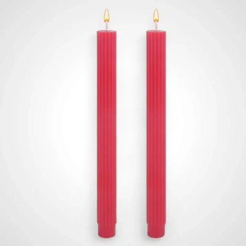 2pk Unscented Red Taper Candle