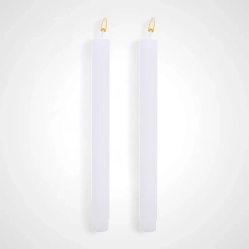 2pk Unscented White Taper Candle