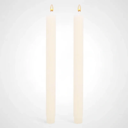 2pk Unscented Ivory Taper Candle