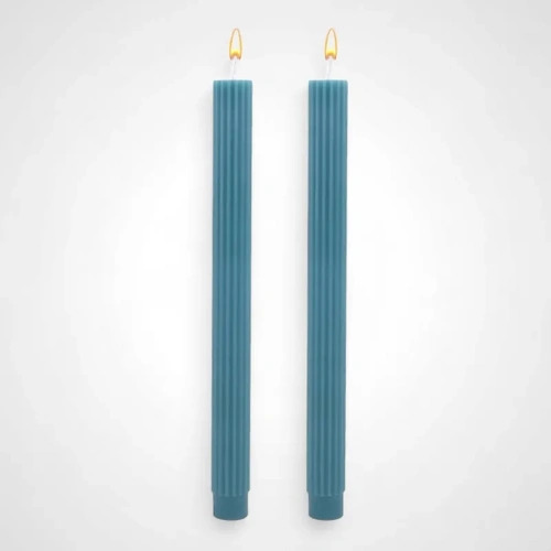 2pk Unscented Green Taper Candle