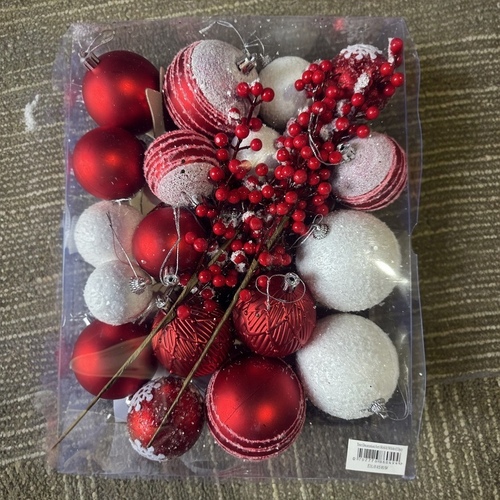 Red and White Tree Decoration set -27 pieces