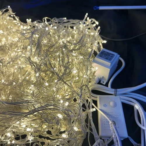 50M Warm White LED Icicles-clear wire