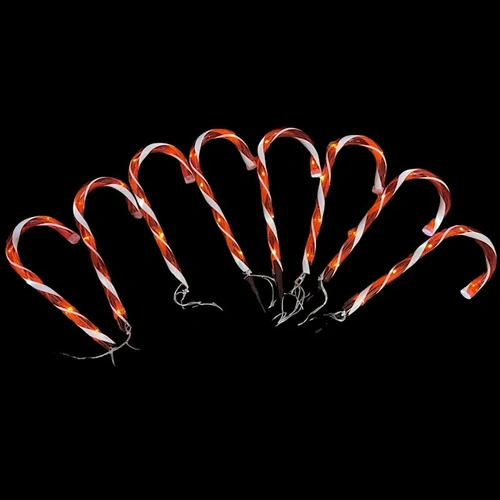 8 LED Candy Canes - red and white