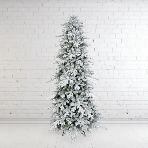 9 Foot Slim Snowy Alpine Christmas Tree 