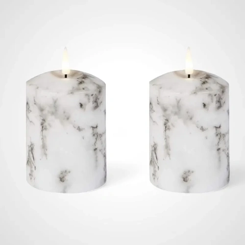 Set of 2 Marble Candles