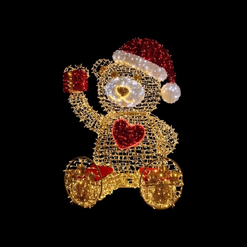 3D Giant Teddy Bear with Seats Rope Light Motif