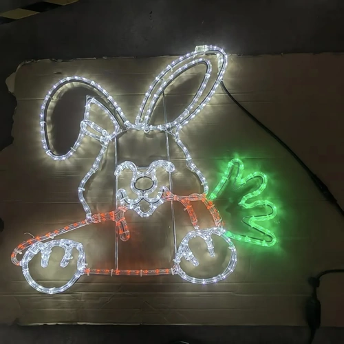 Rabbit with Carrot Rope Light Motif - Preorder for 2025