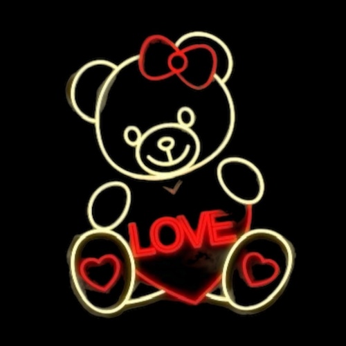 Girl Teddy with Love Rope Light Motif - PREORDER