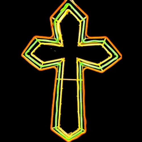 Neon 3 Layered Cross Rope Light Motif