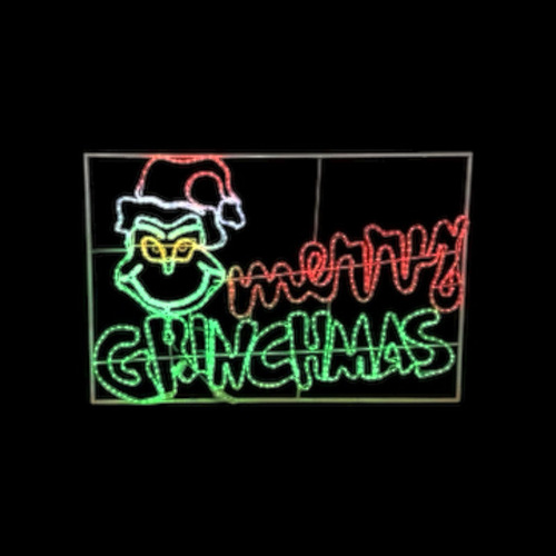 Merry Grinchmas with Face Rope Light Motif