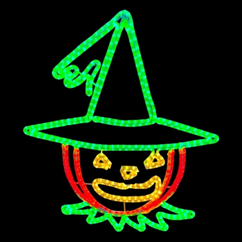 Scarecrow Halloween Face Rope Light Motif