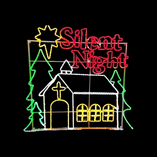 Silent Night Church Scene Rope Light Motif 