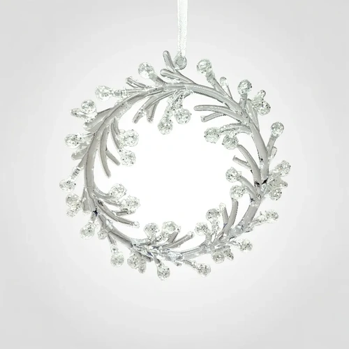 Wreath Tree Ornament w/Silver Finish