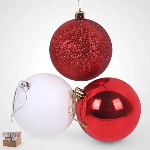 Red/White Baubles 3pk