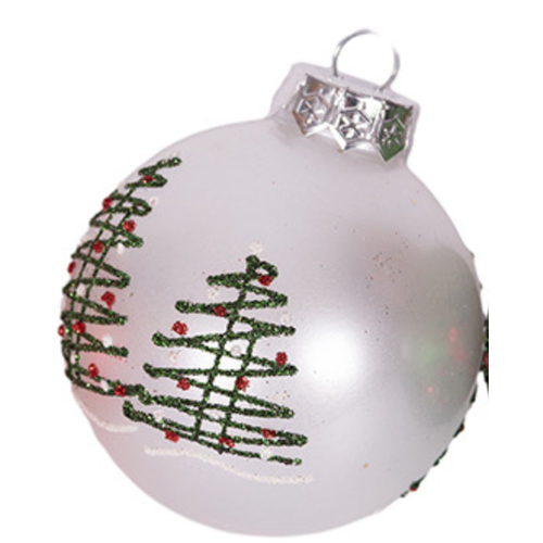 8cm White Shatterproof Bauble