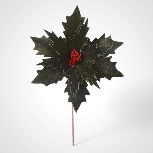 50cm Emerald Poinsettia Rough Edge