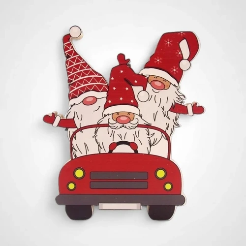 Christmas MDF Gnomes in Car