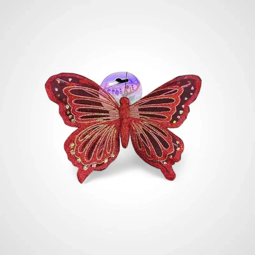 Red & Gold Butterfly with clip