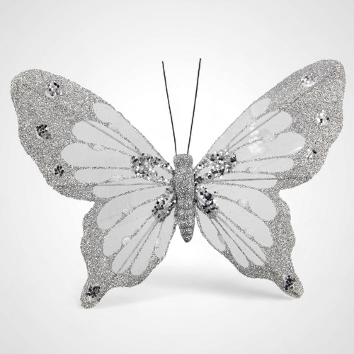 Silver Butterfly with Clip