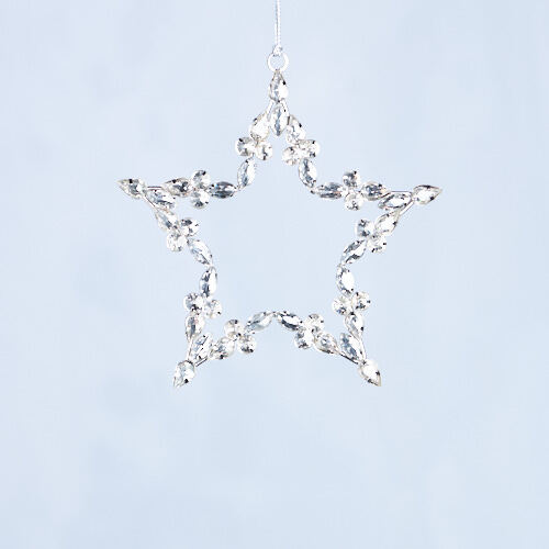 15cm Clear Glass Star Tree Decoration