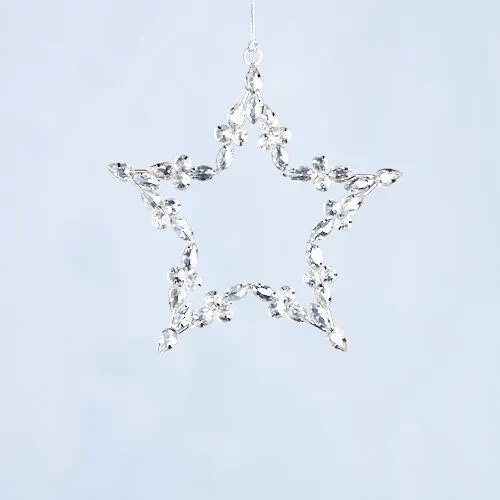 15cm Clear Glass Star Tree Decoration