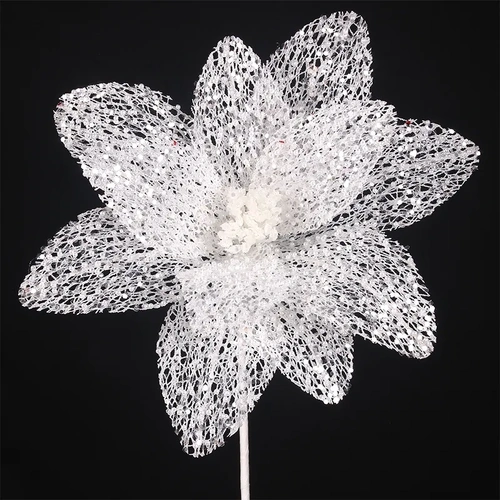 50cm White Lace Poinsettia Flower