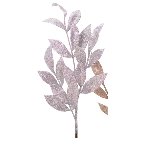 64cm Silver Laurel Leaf Stem