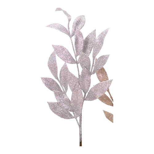 64cm Silver Laurel Leaf Stem