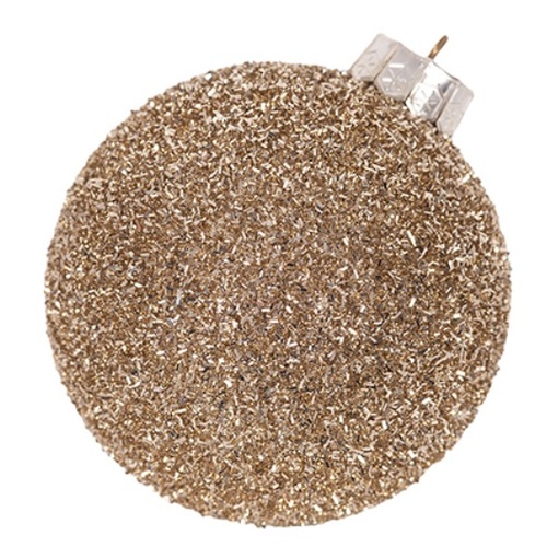 20cm Champagne Tinsel Finish Bauble (T)