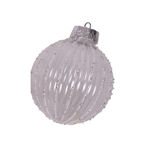 12cm Clear Bauble with Glitter (A)