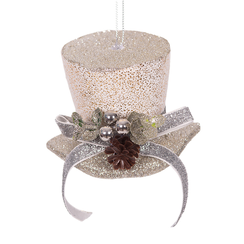 White Top Hat Tree Ornament