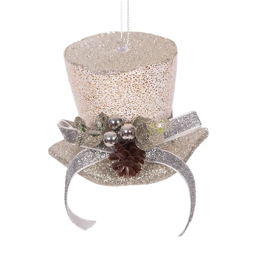 White Top Hat Tree Ornament