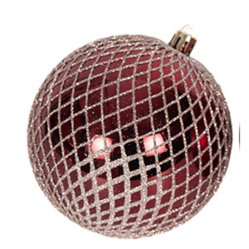 10cm Burgundy Shatterproof Bauble