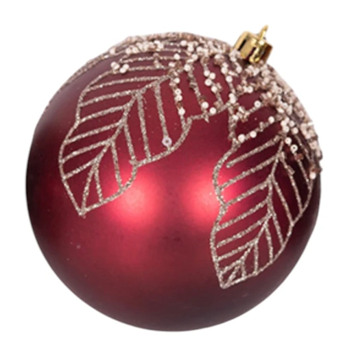 10cm Burgundy Shatterproof Bauble