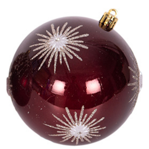 10cm Burgundy Shatterproof Bauble