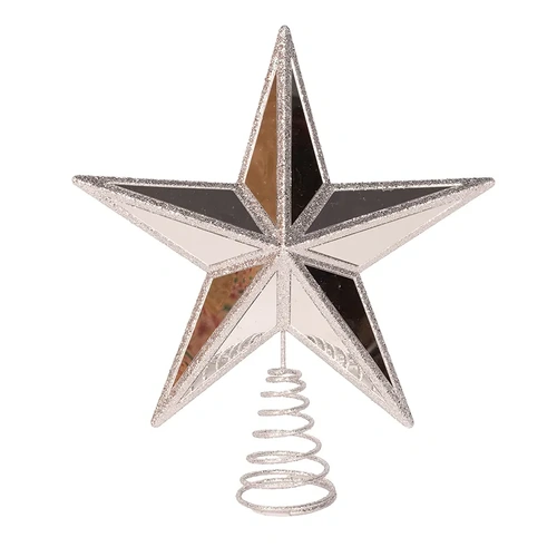 Silver Mirror Star Tree Topper