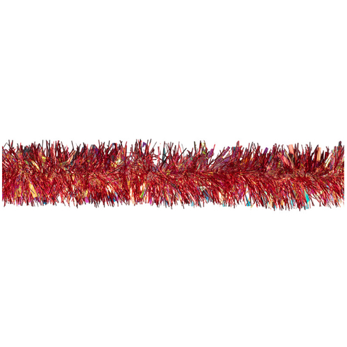 2m Red Tinsel with Multi Fleck