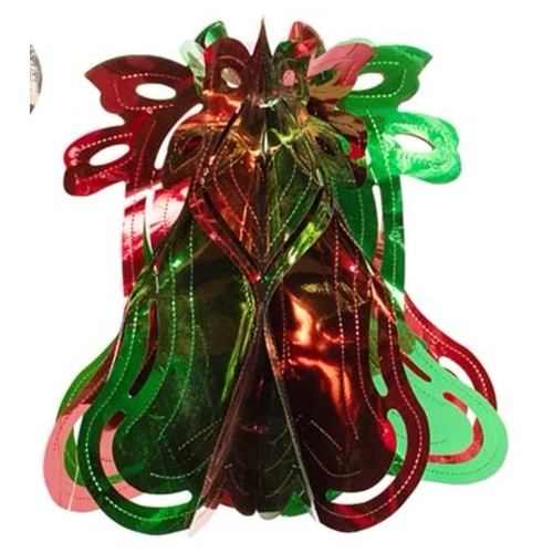 30cm Hanging Foil Bell Red/Green